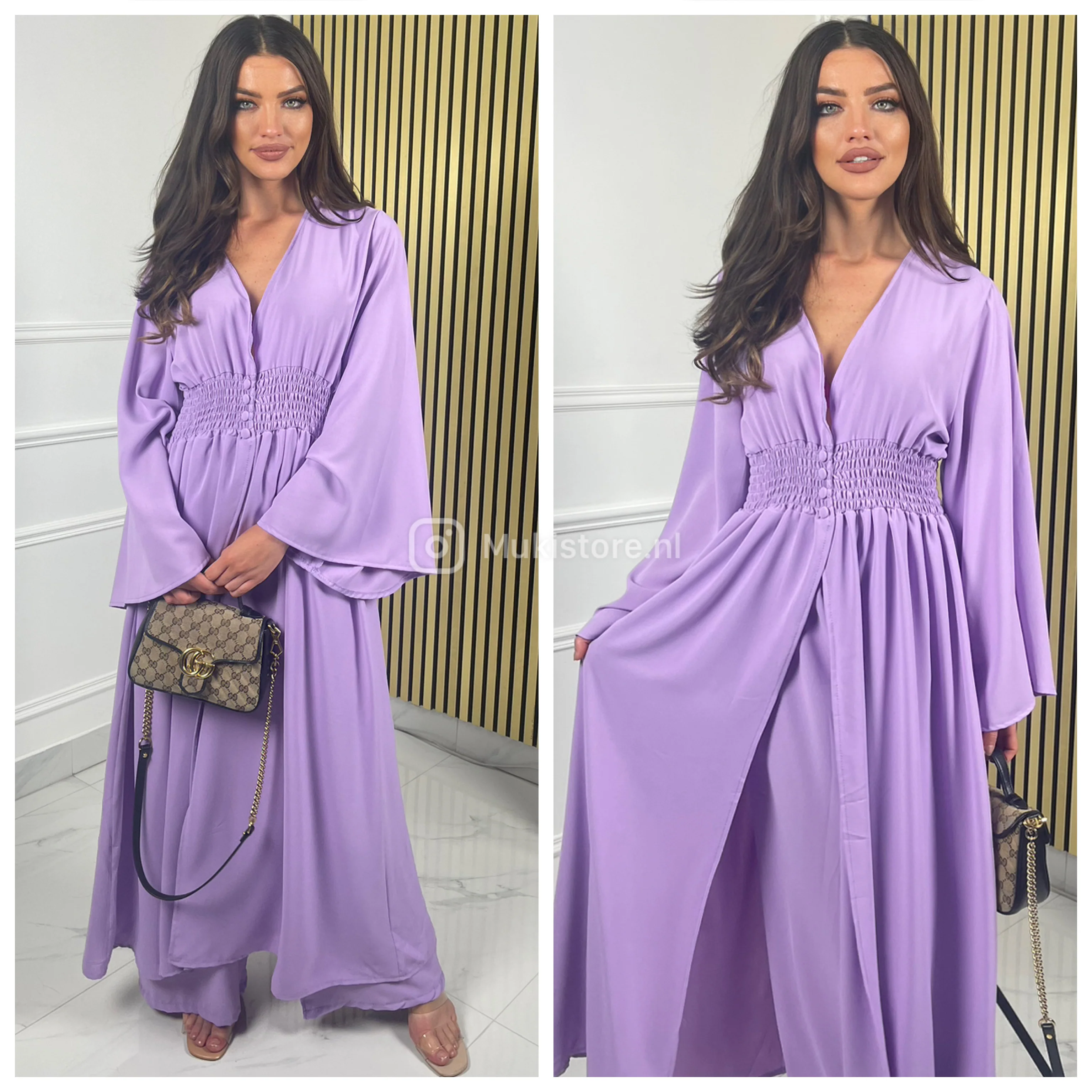 2pcs Beautiful Set Long Vest Wide Legs Elastic Taille Detail - Image 16