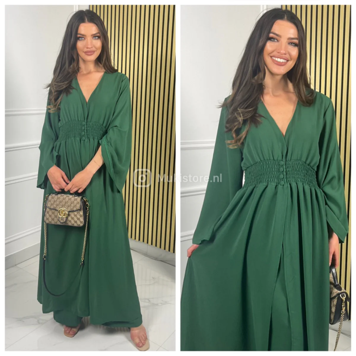 2pcs Beautiful Set Long Vest Wide Legs Elastic Taille Detail - Image 4