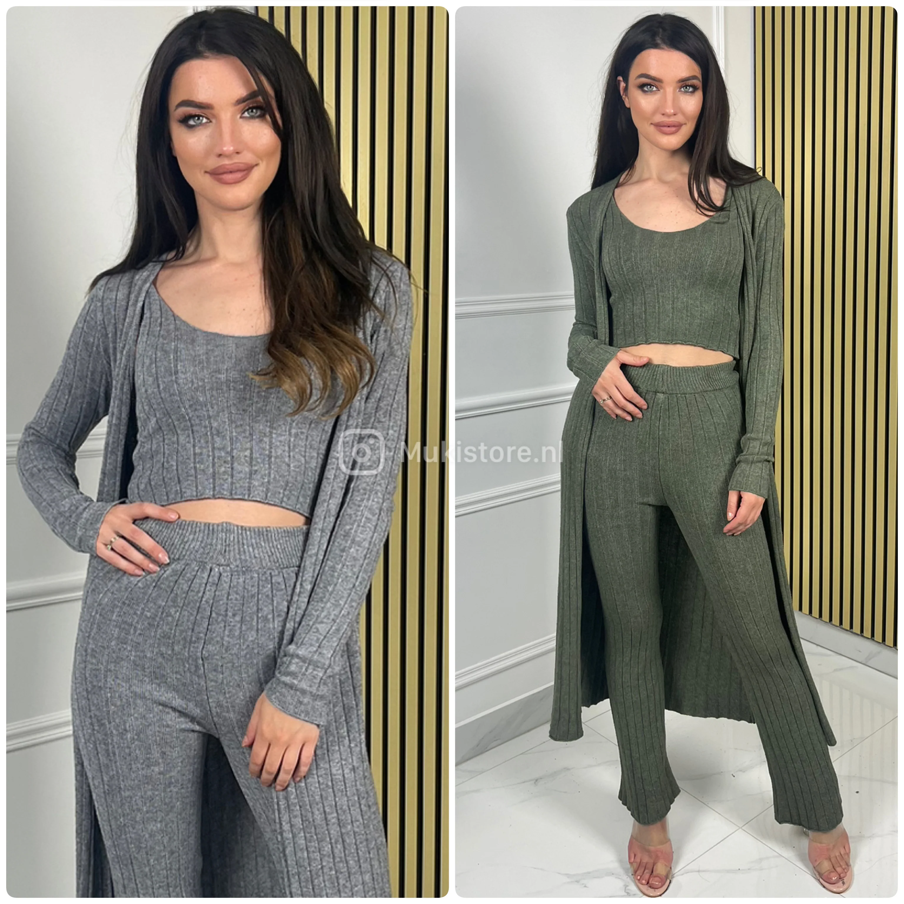 3pcs Thick Pbt Set Vest+Top+Wide Leg Pants - Image 10