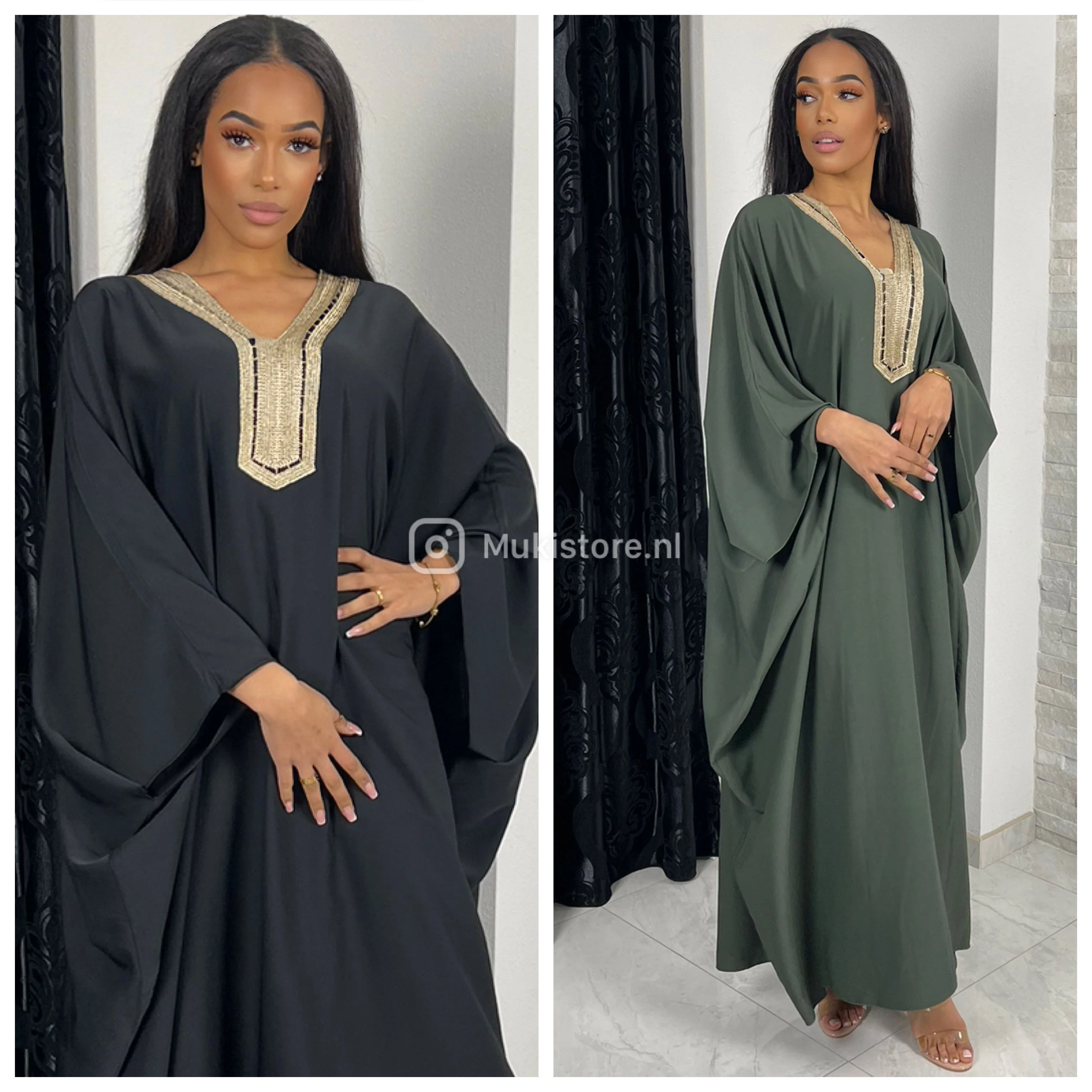 Beautiful Abaya Golden Neck Super Oversized - Image 20