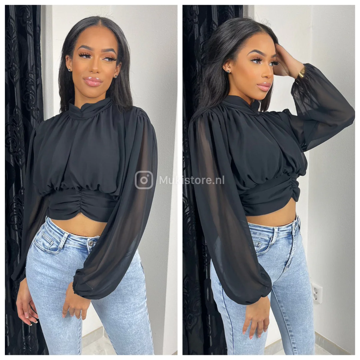 Beautiful Top Elastic Waist Open Back Detail - Image 3