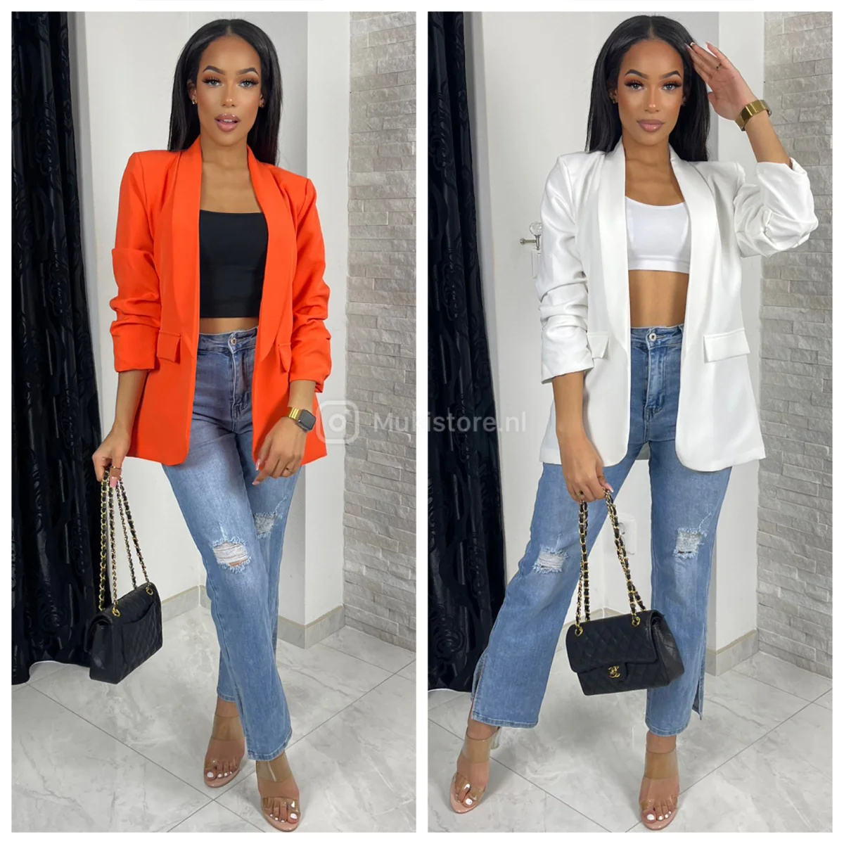 Bestseller Pocket And Ruffle Detail Sleeves Blazer With Lining - Image 5