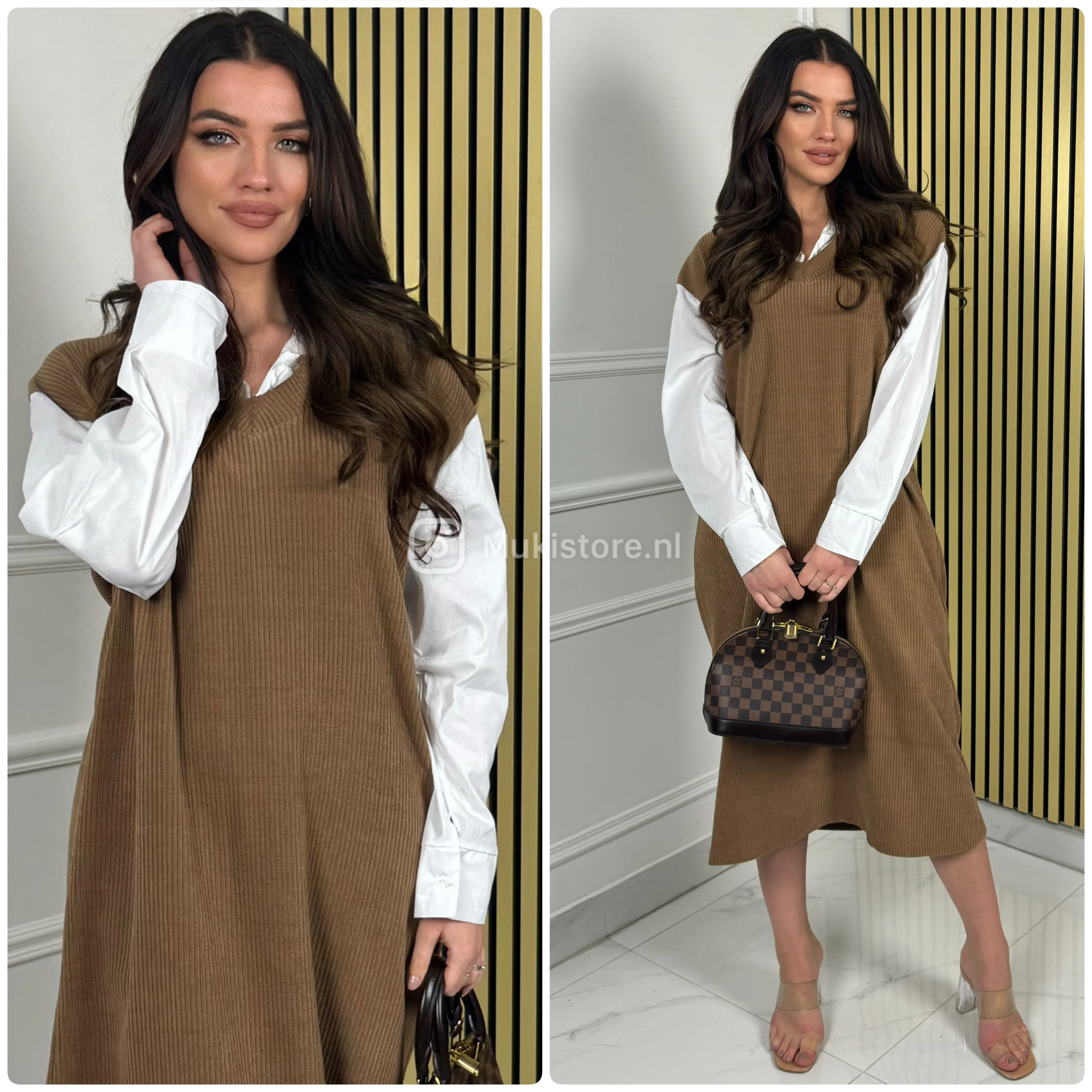 Corduroy One Piece Blouse Dress - Image 13