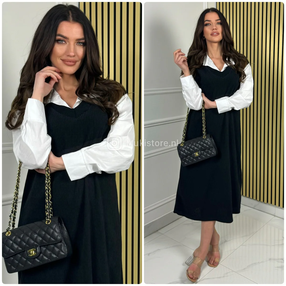 Corduroy One Piece Blouse Dress - Image 3