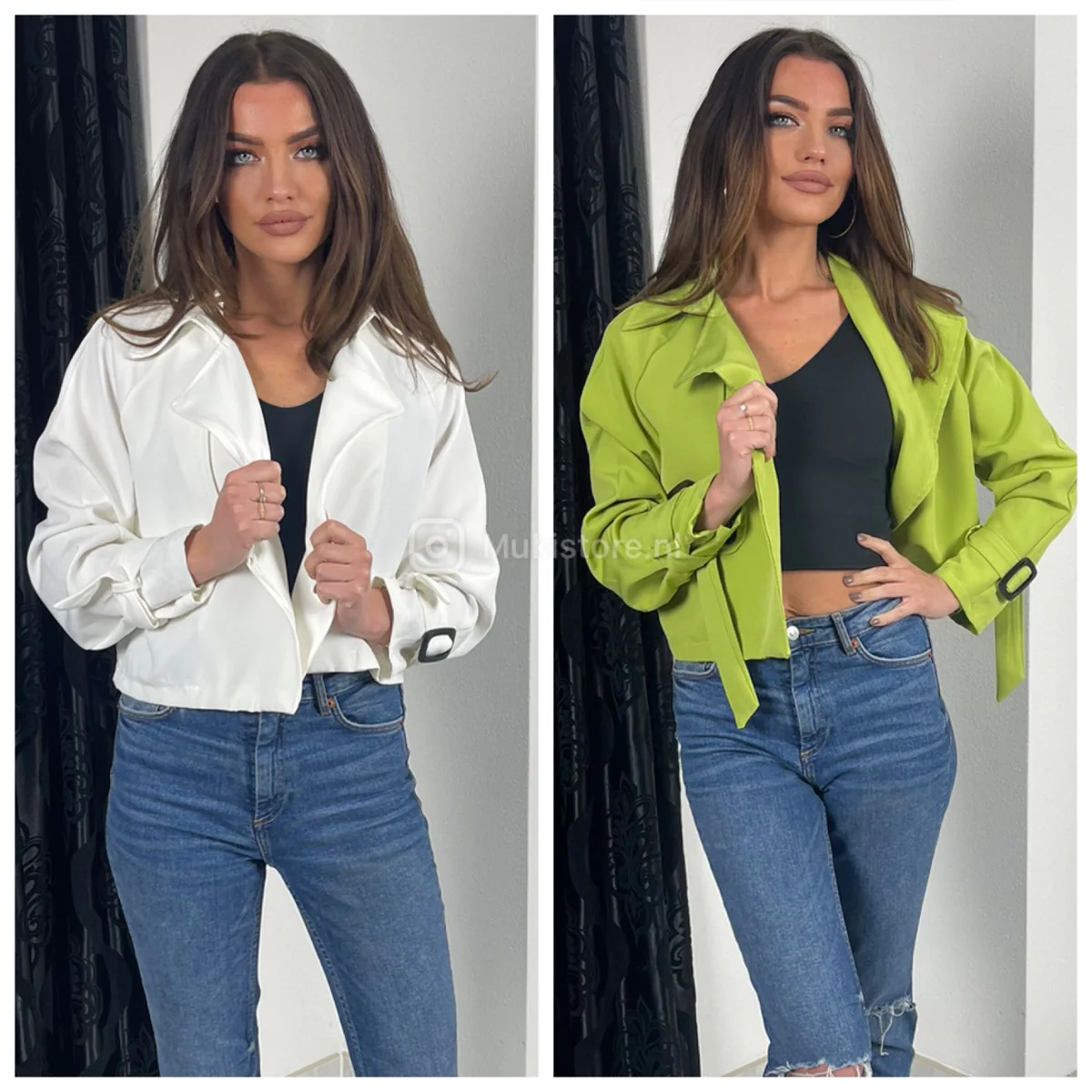 Crop Trenchcoat Sleeve Detail - Image 3