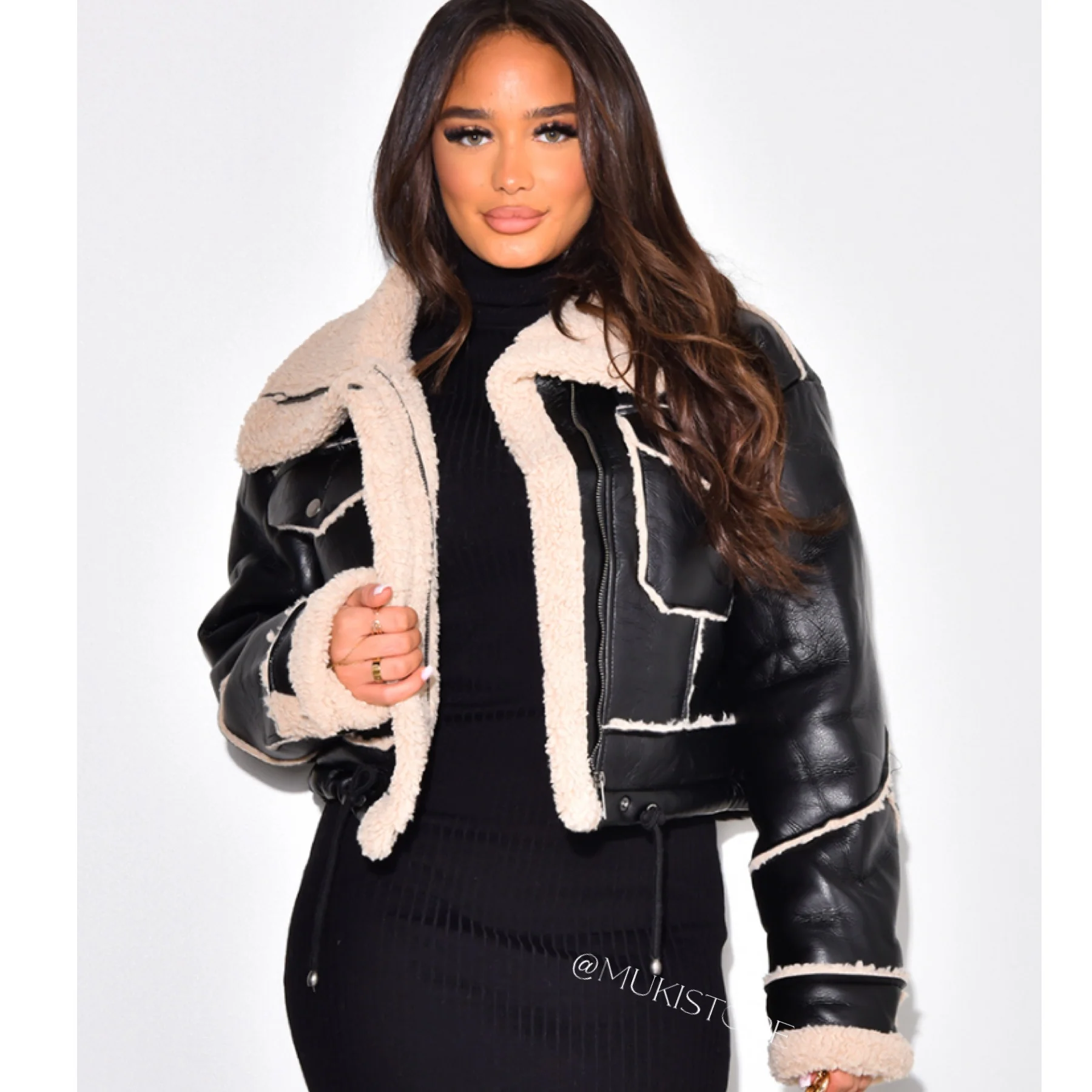 Cropped Lammy Coat Mega Trending sq008 - Image 10