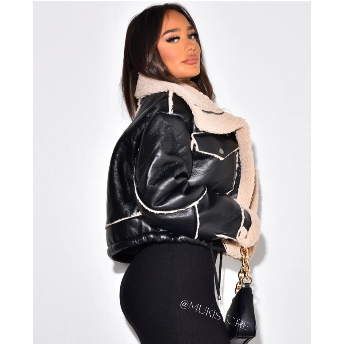 Cropped Lammy Coat Mega Trending sq008 - Image 3