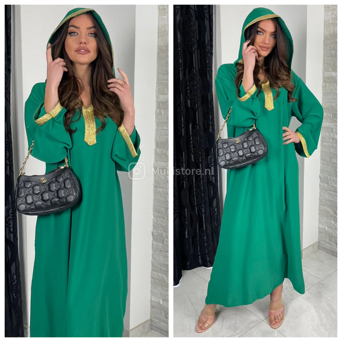 Djellaba Golden Embroidery Hoodie Neck And Wrist - Image 4