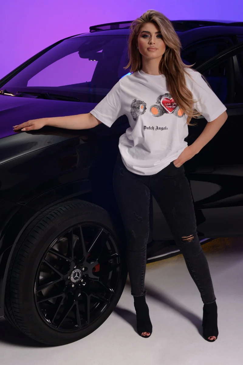 Dutch Angels Broken Teddy White Oversized T-shirt - Image 7