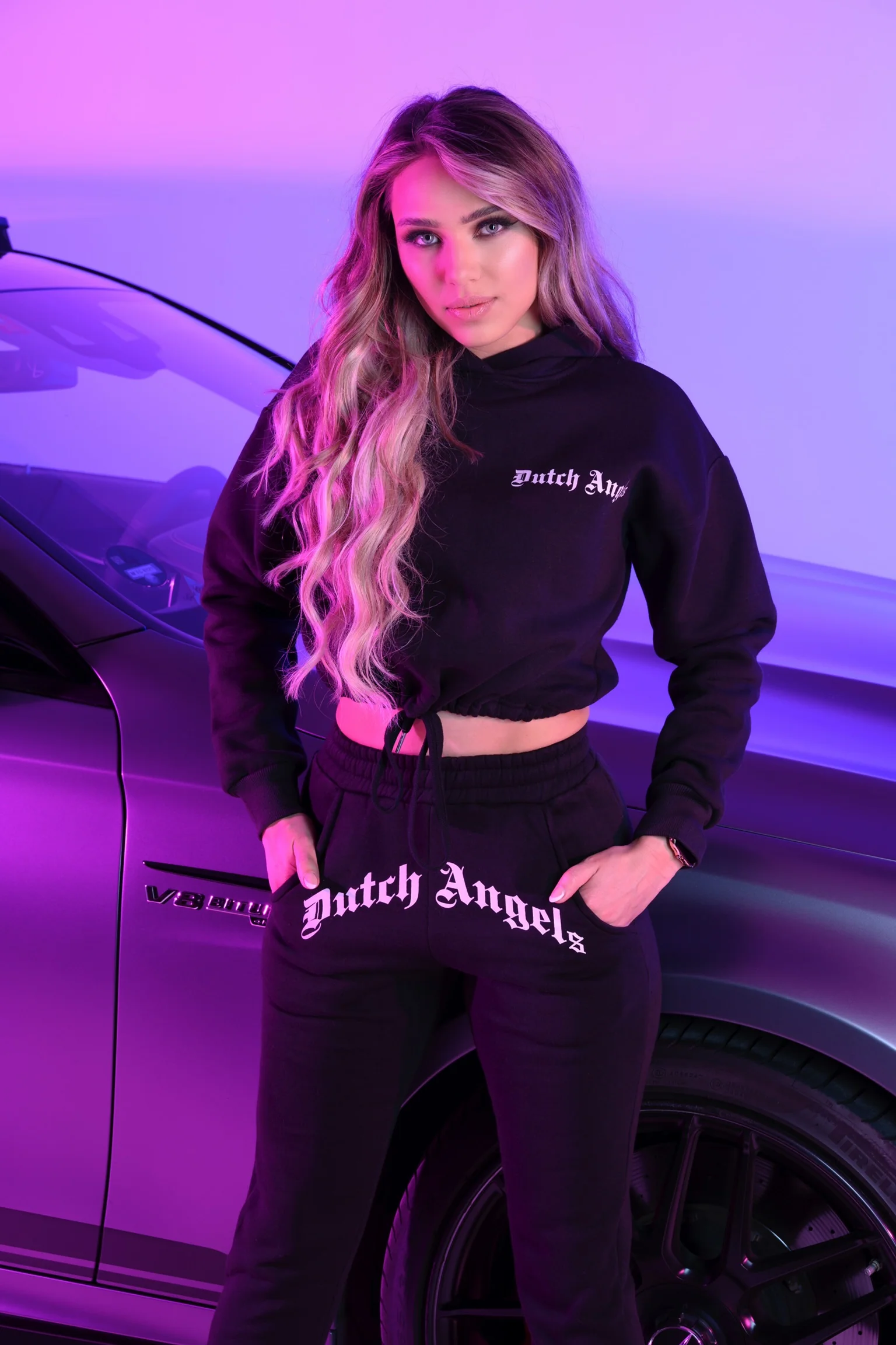 Dutch Angels Imprint Crop Set Black Tracksuit - Image 7