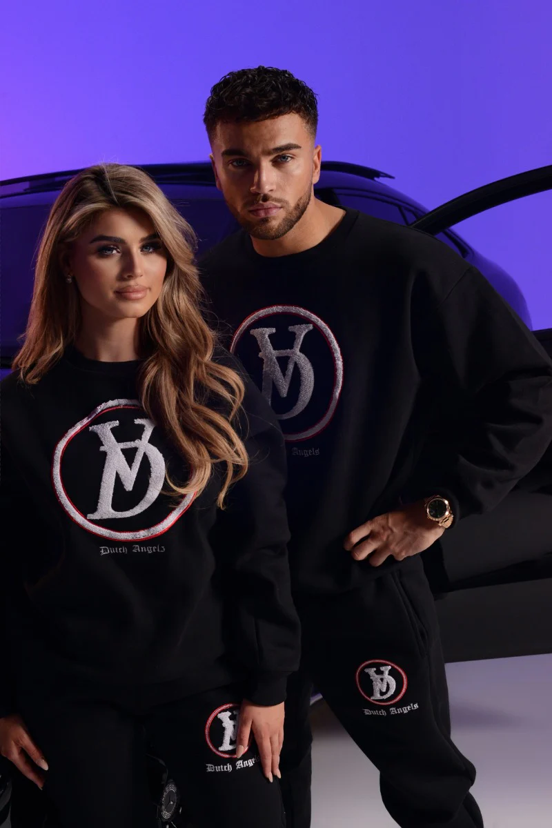 Dutch Angels Round Chenille Embroidery Black Tracksuit - Image 3