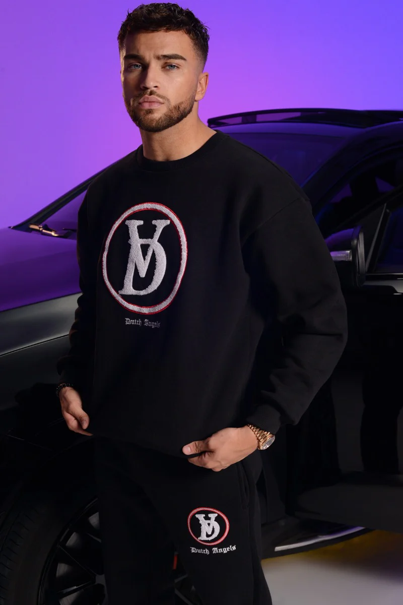 Dutch Angels Round Chenille Embroidery Black Tracksuit - Image 5