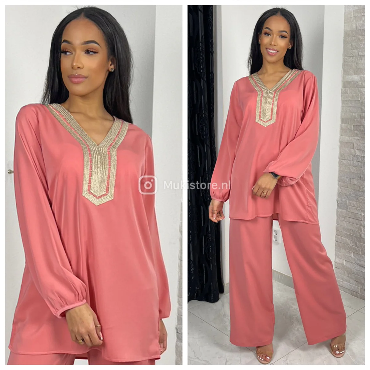 Golden Embroidered Tie Belt Set 5211 - Image 4