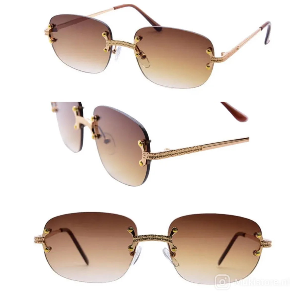 Golden Sunglasses 100% UV Protection C1C2 2568 - Image 3