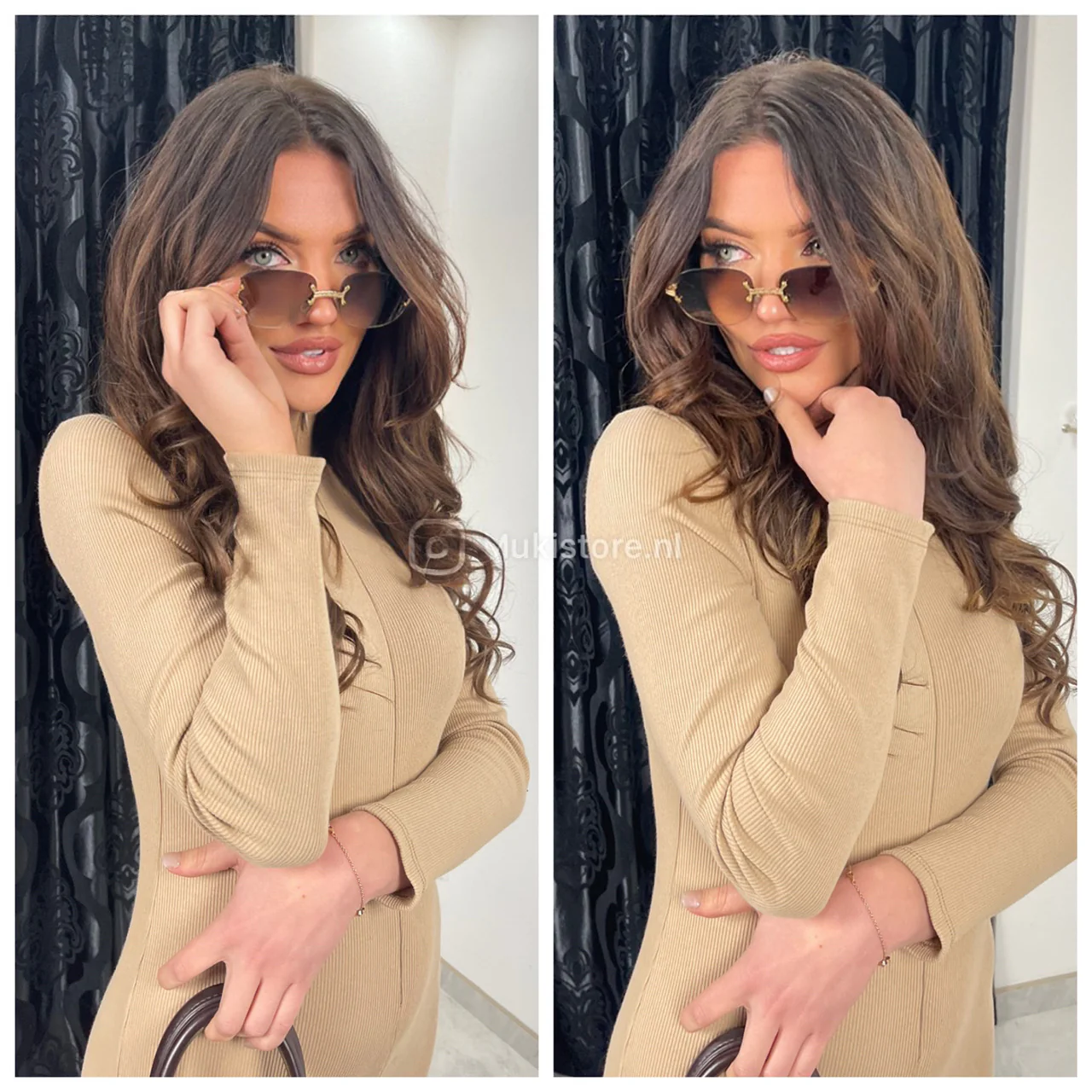 Golden Sunglasses 100% UV Protection C1C2 2568 - Image 7