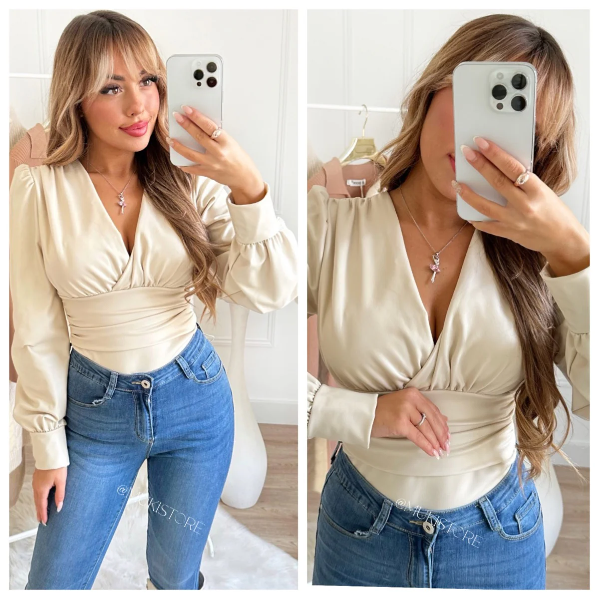 Leatherlook V Neck Body Wrapped 8067 - Image 4