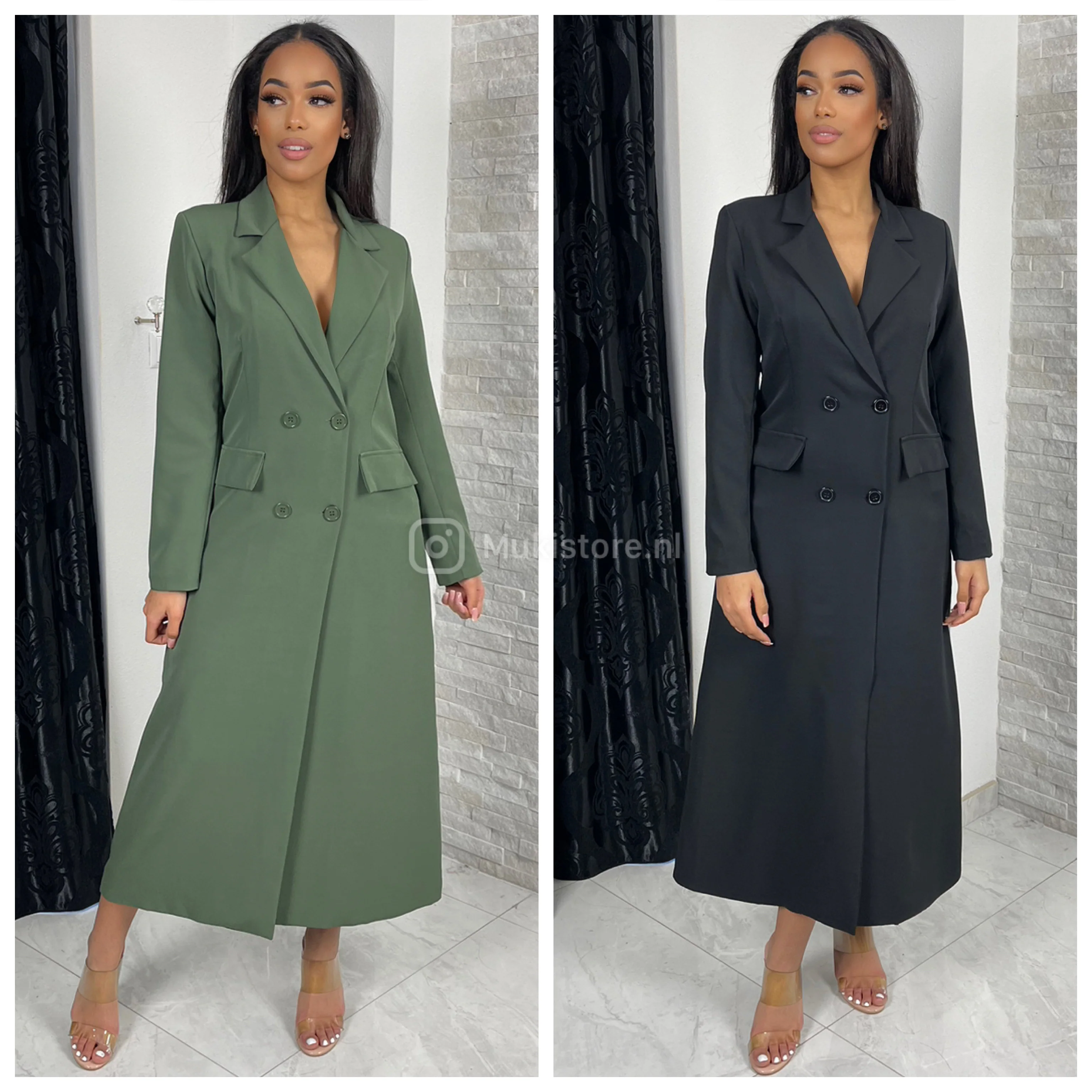 Long Blazer Dress Buttons With Lining - Image 11