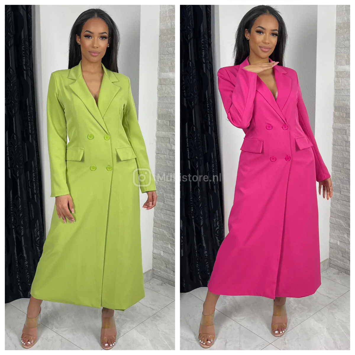 Long Blazer Dress Buttons With Lining - Image 3