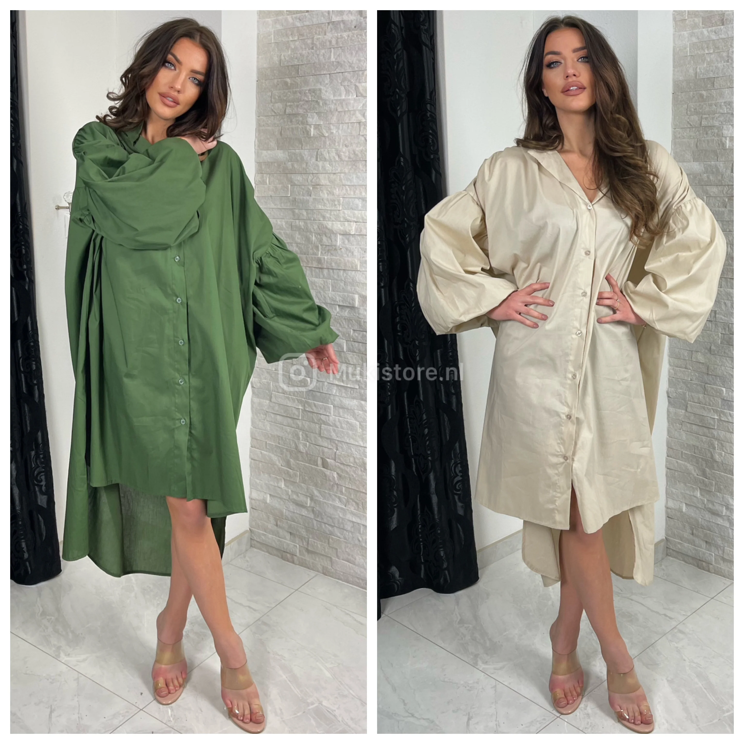 Oversized Blouse Dress Wide Arms - Image 3