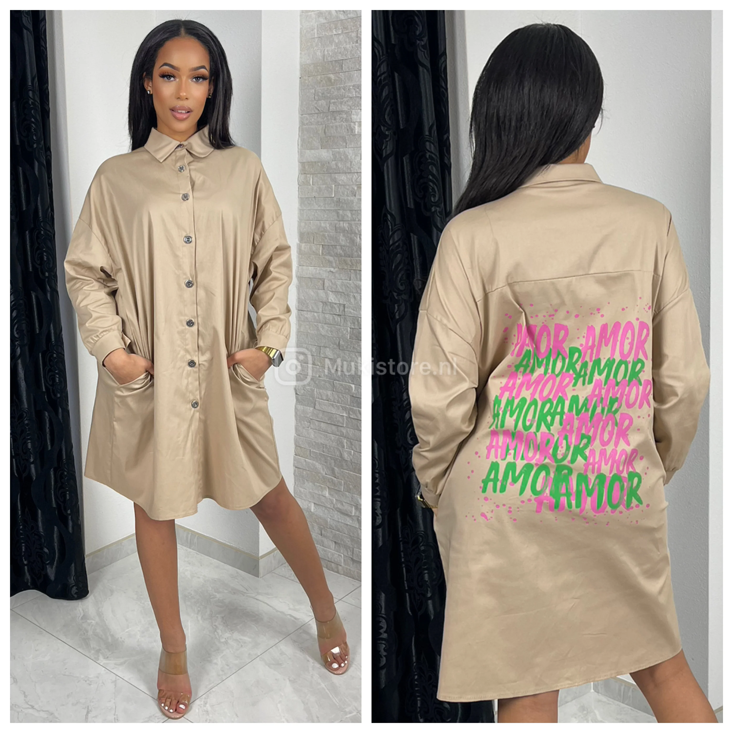 Premium Quality Oversized Blouse Dress AMOR - Image 6