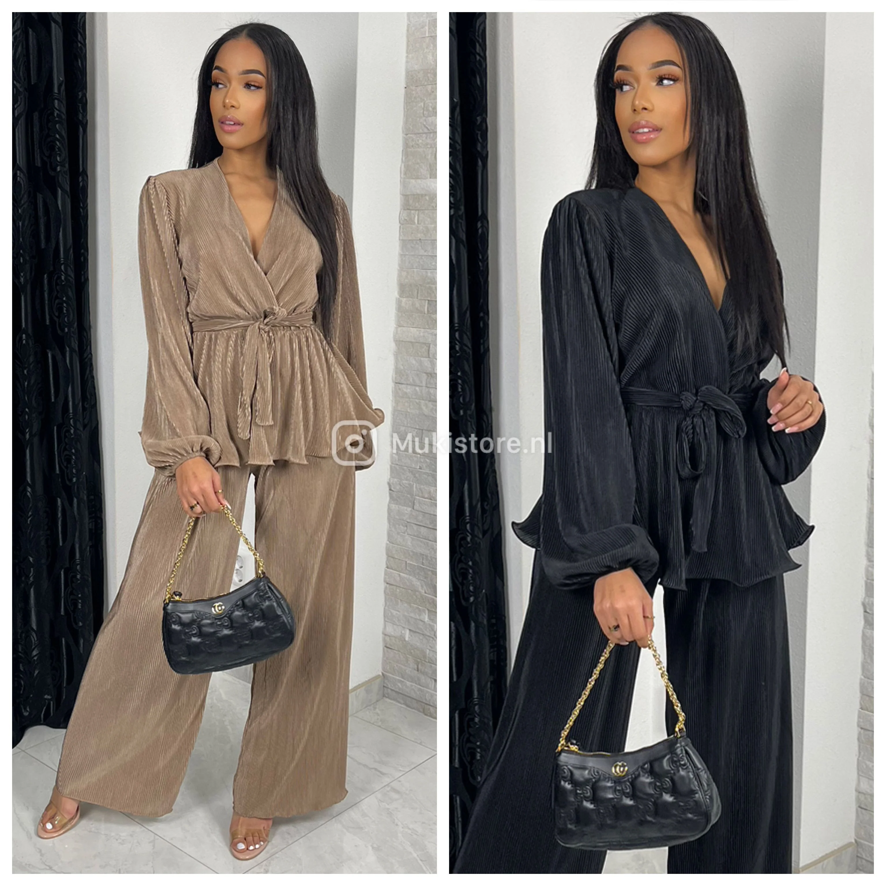 Shiny Ribbed Tie Belt Set - Image 19