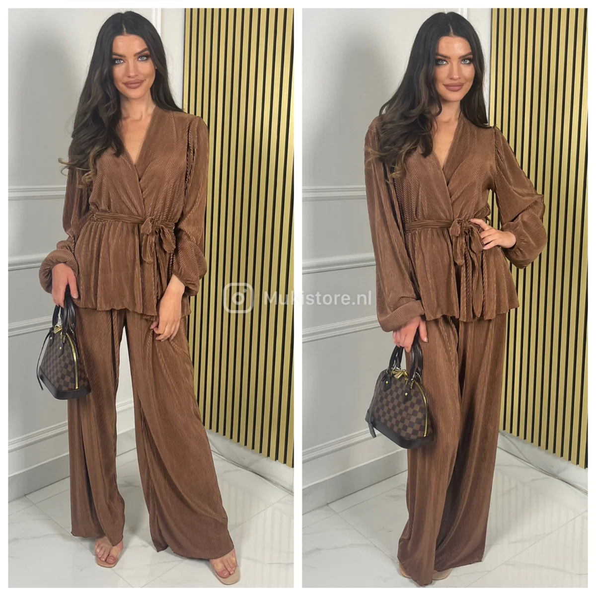 Shiny Ribbed Tie Belt Set - Image 4