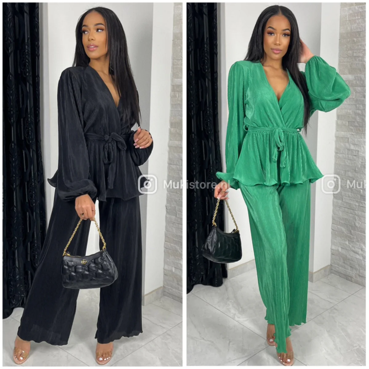 Shiny Ribbed Tie Belt Set - Image 7