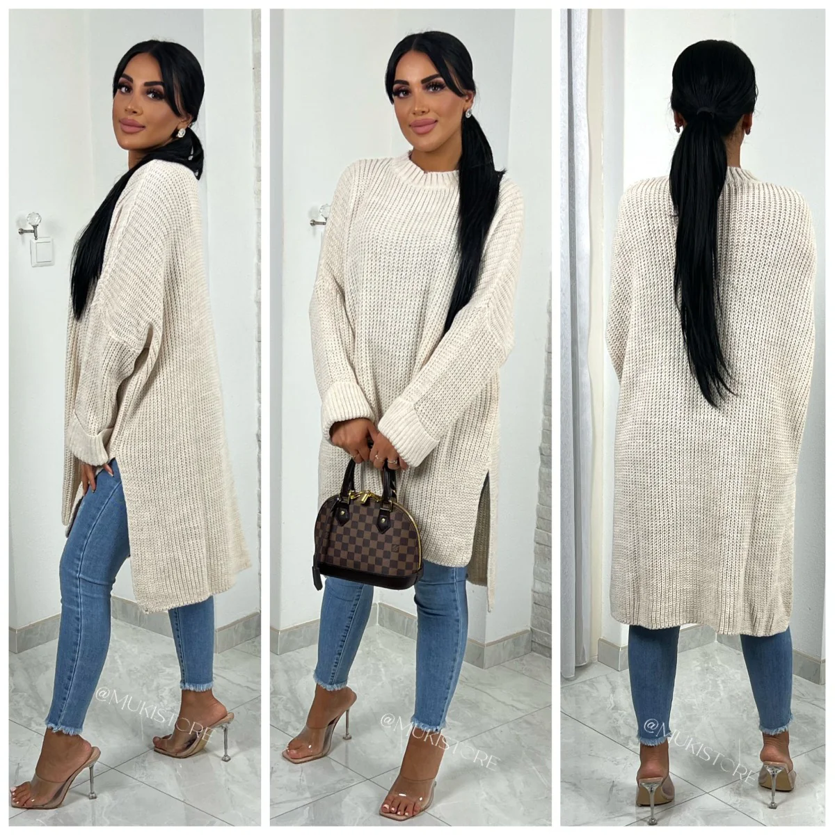 Super Oversized Knitwear Sweater High Low - Image 5