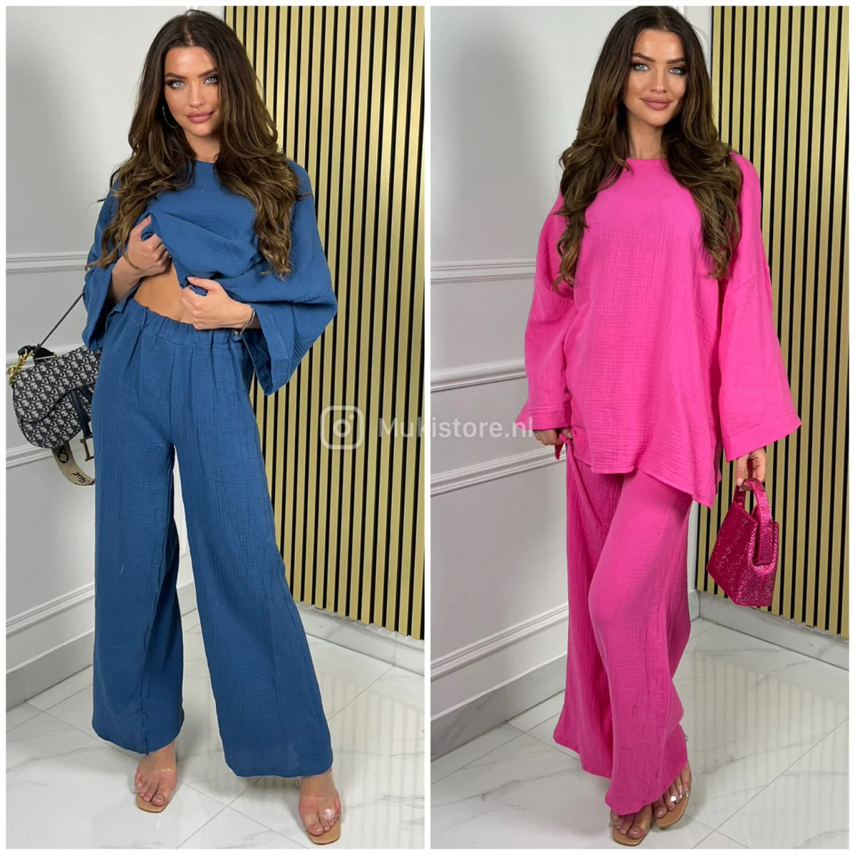 Super Soft Cheesecloth T-shirt Wide Legs Set - Image 3