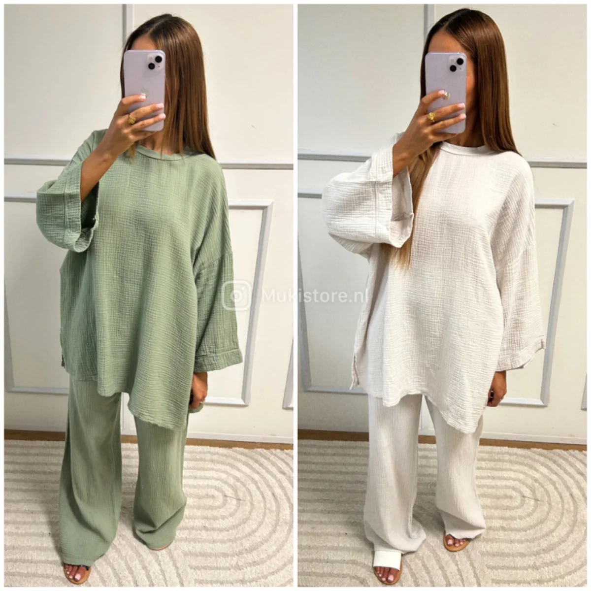 Super Soft Cheesecloth T-shirt Wide Legs Set - Image 5